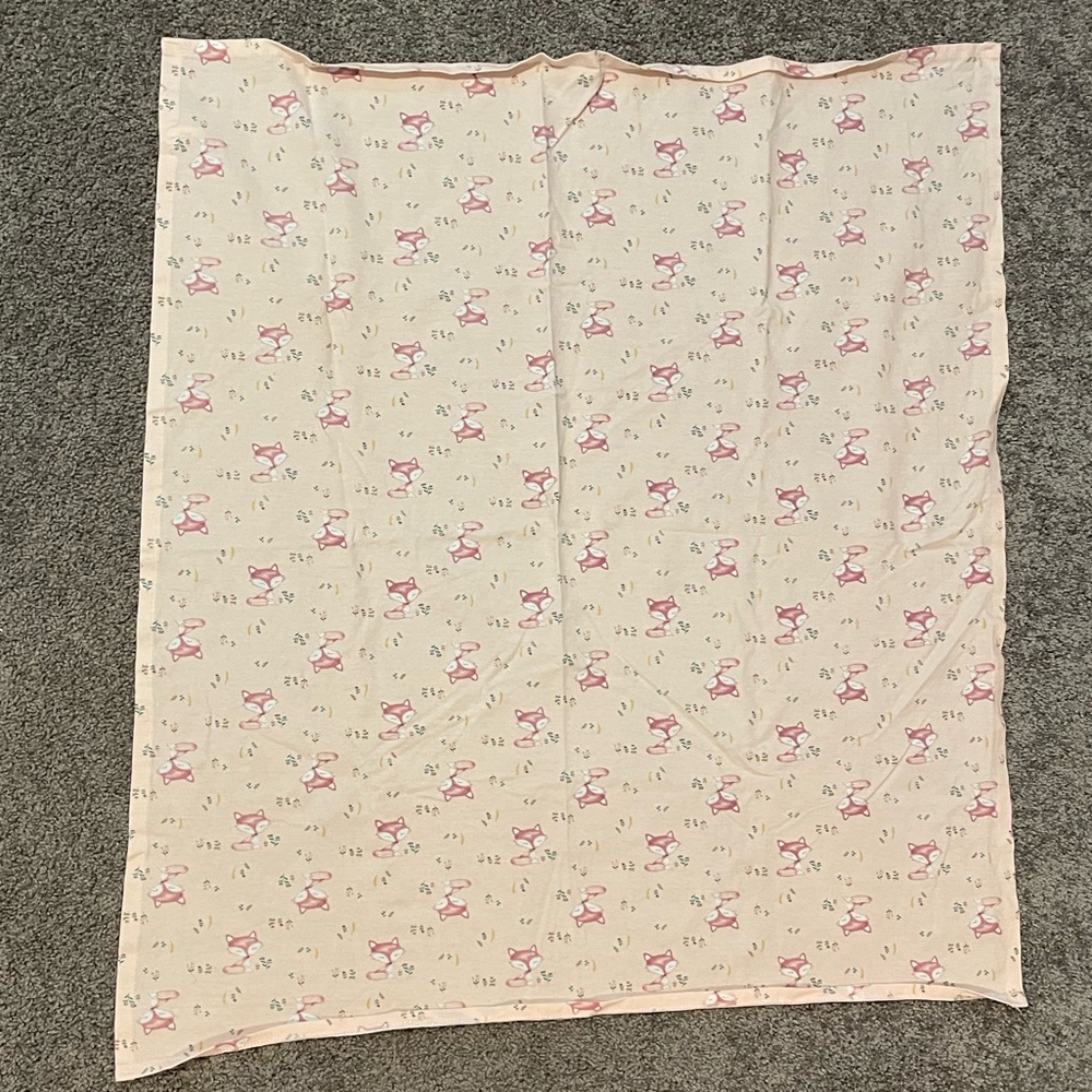 Light Pink Fox Baby Blanket